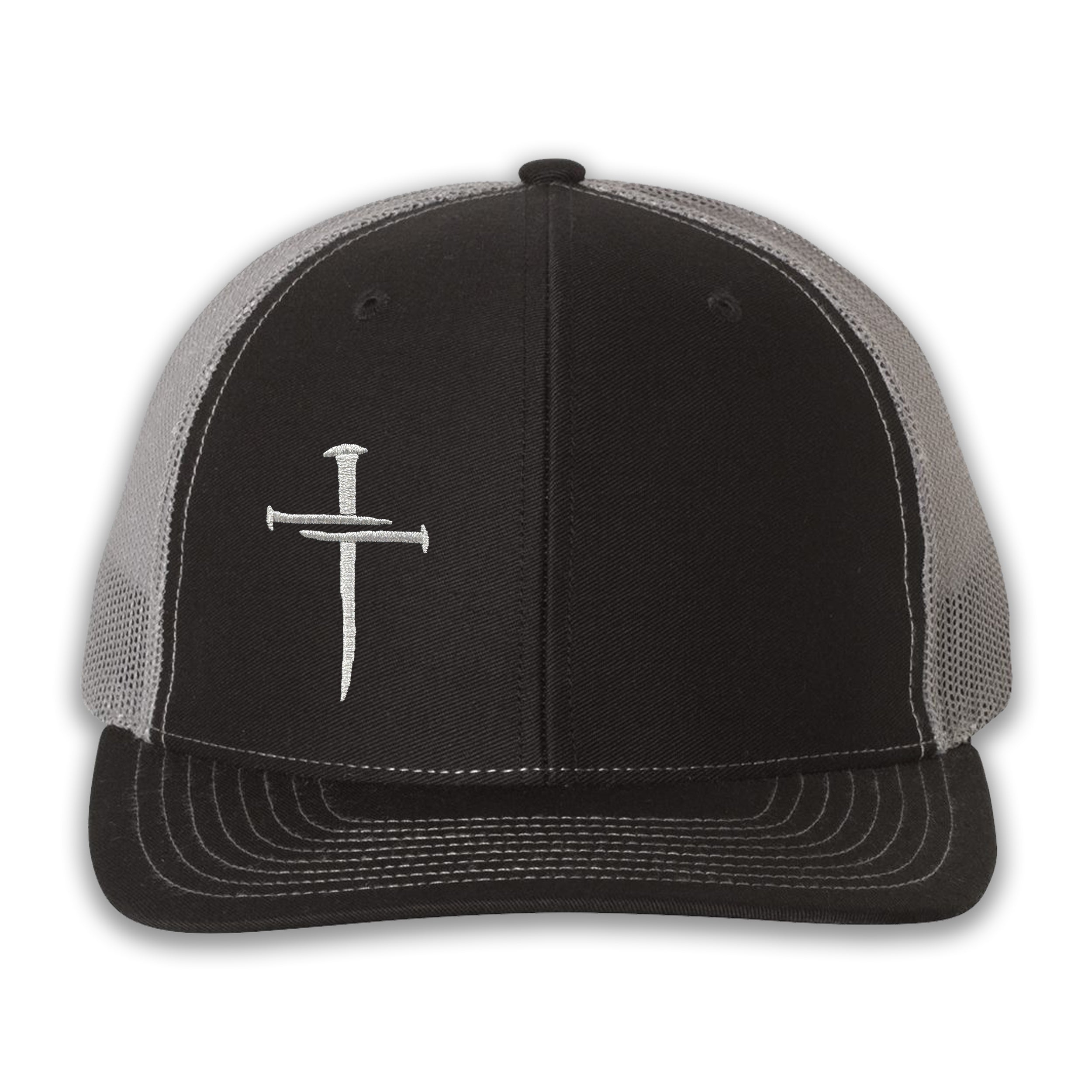 Nailed It Hat: 3 Nails Cross Embroidered Cap 17