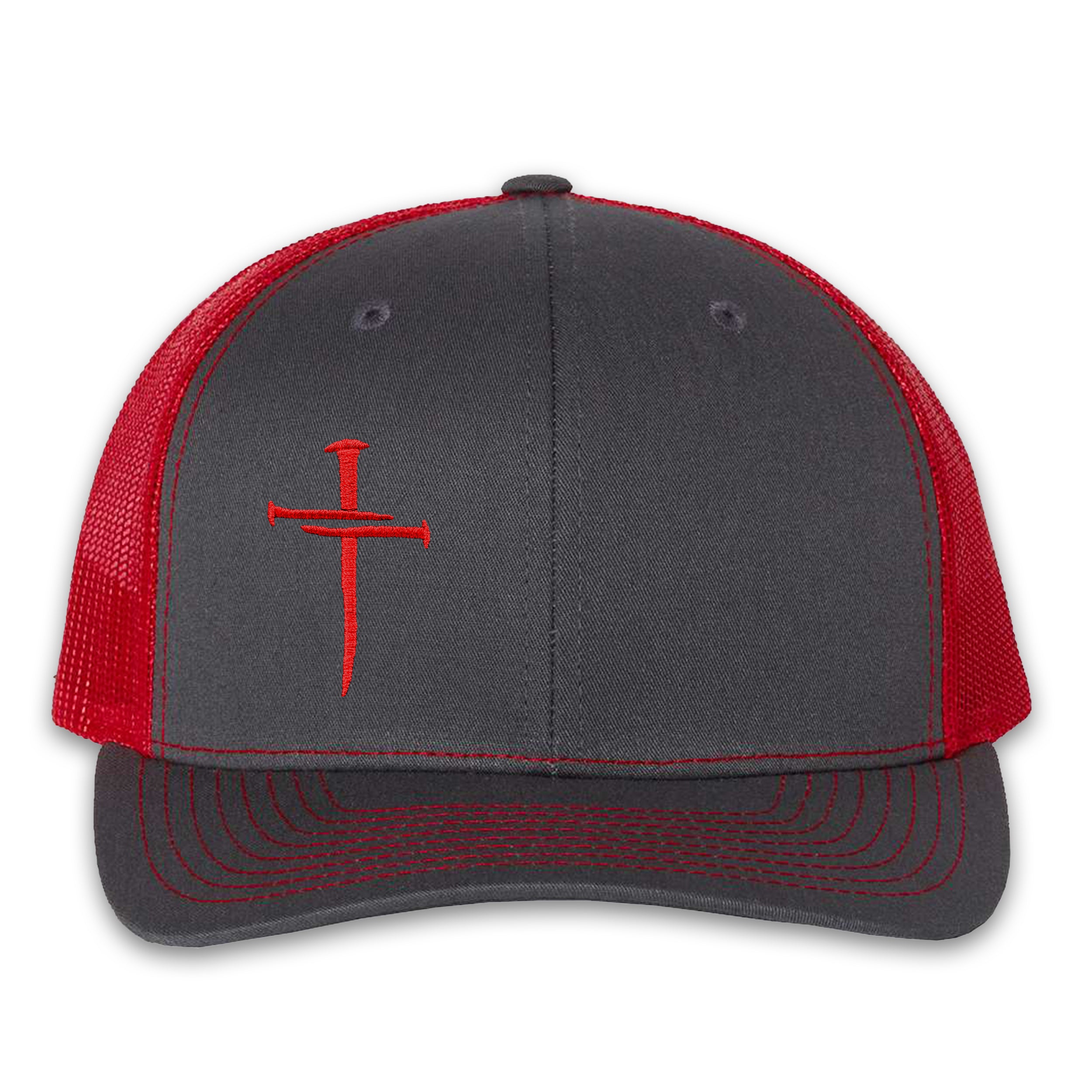 Nailed It Hat: 3 Nails Cross Embroidered Cap 30